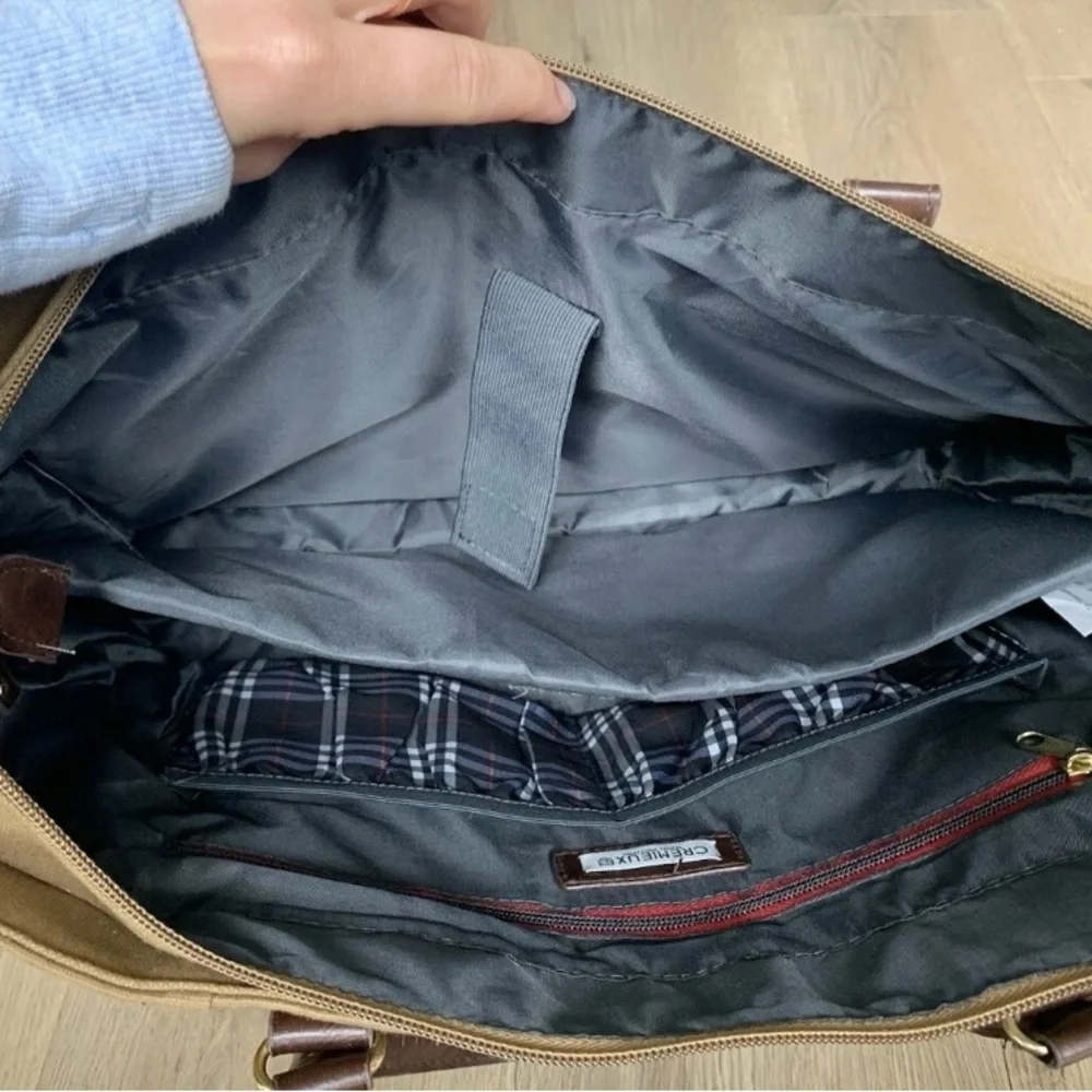 Daniel Cremieux Tan and Brown Briefcase
